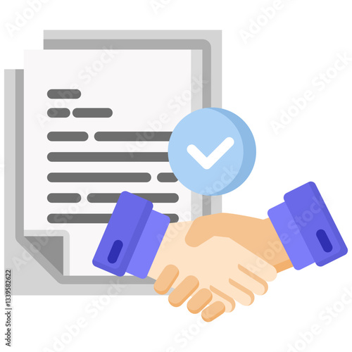 Agreement icon in Flat Color Style. Simple Vector Design. Simple Vector Flat Icon