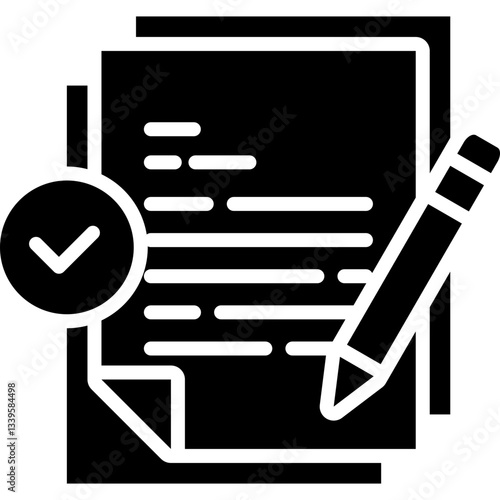 Contract icon in Glyph Style. Simple Vector Design. Simple Vector Glyph Icon