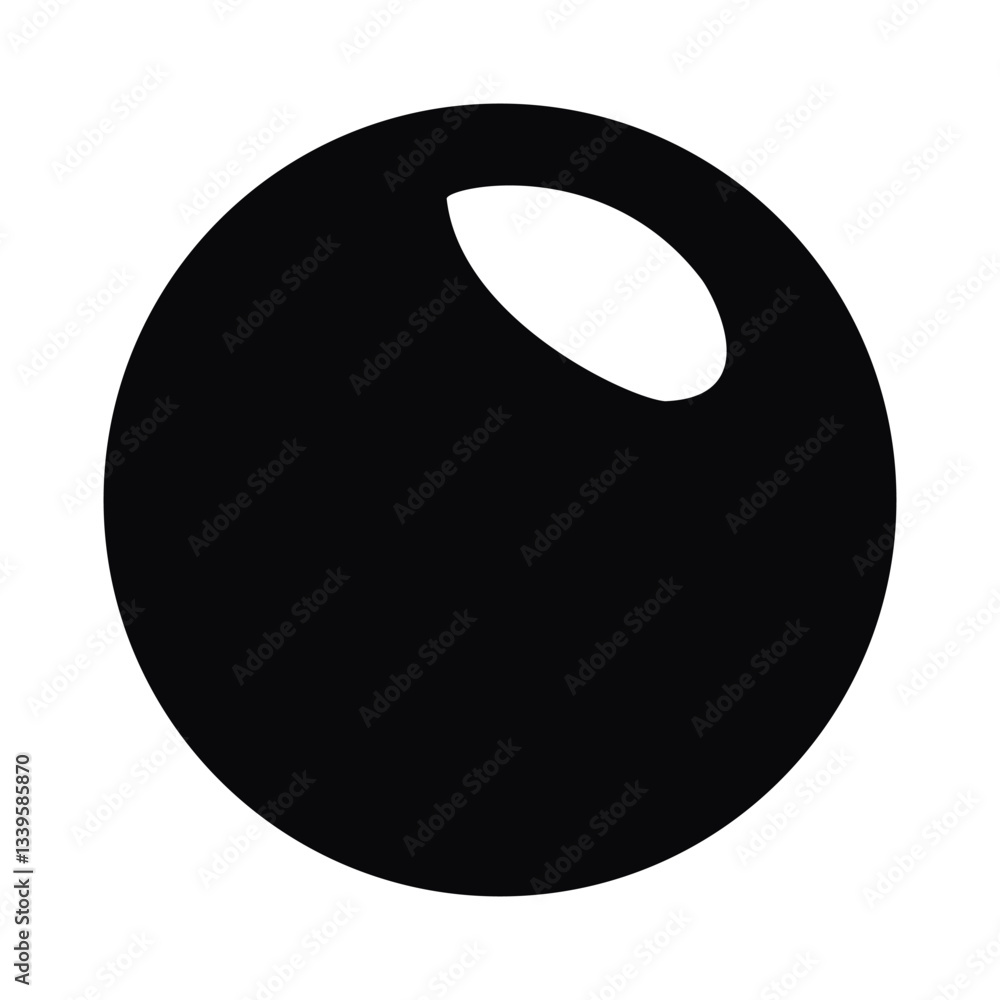 Simple Black and White Sphere with a Crescent Shape Simple Black and White Sphere with a Crescent Shape