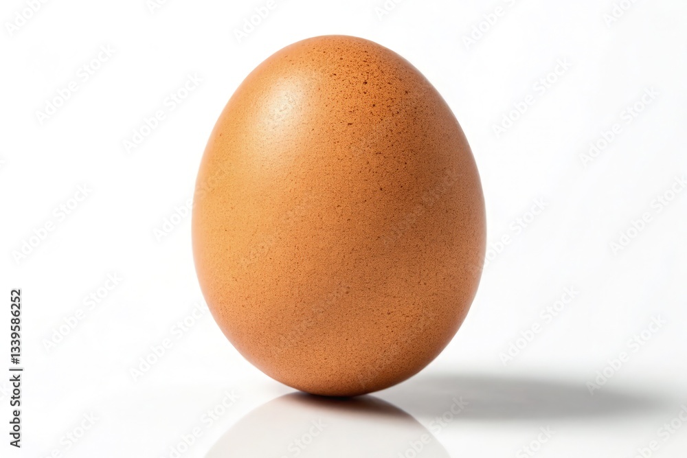Brown Egg Standing Alone on a White Background Generative AI Brown Egg Standing Alone on a White Background Generative AI