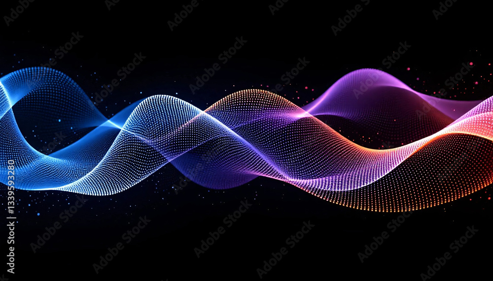 Fototapeta premium Abstract Colorful Wave of Light Particles