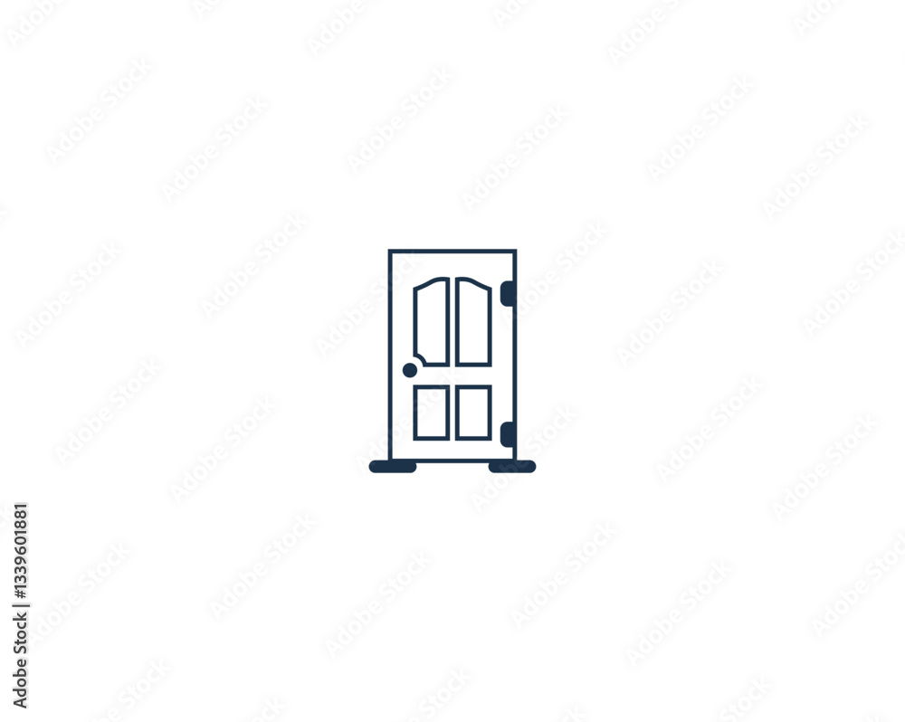 Vector illustration of a room door in a minimalist style Vector illustration of a room door in a minimalist style