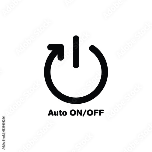 Auto On/Off Icon – Vector Symbol for Buttons, Technology, Electronics, Power Control, Automation, and Smart Devices