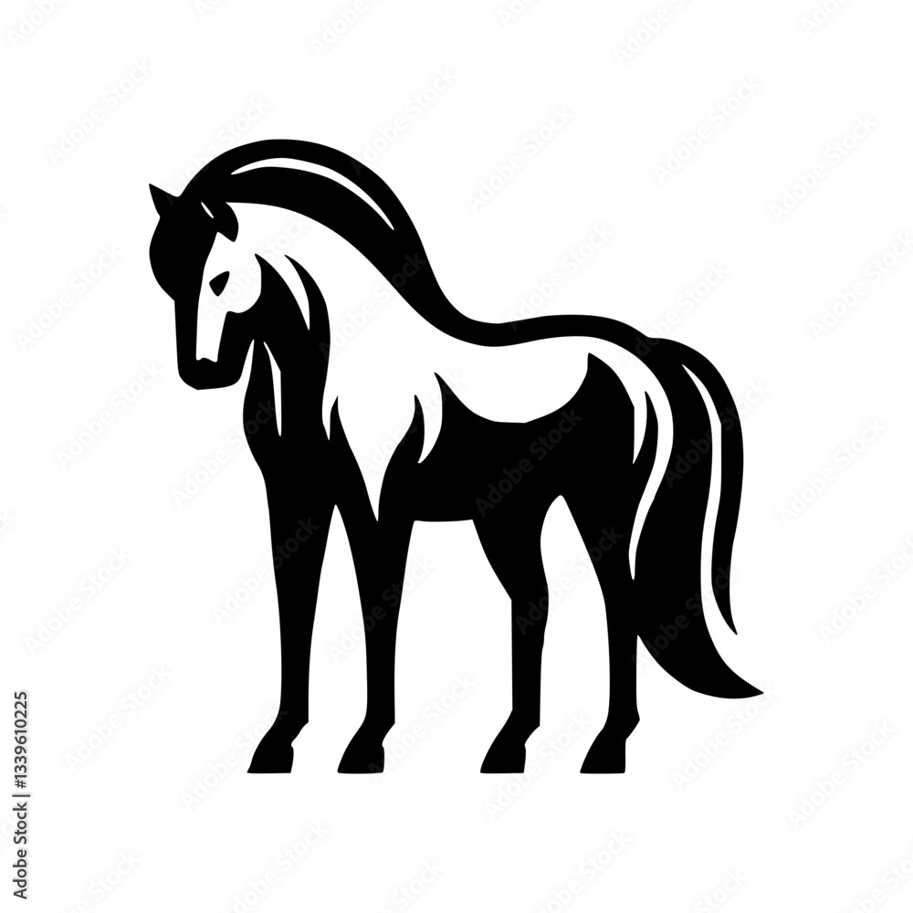 A black horse silhouette vector illustration A black horse silhouette vector illustration
