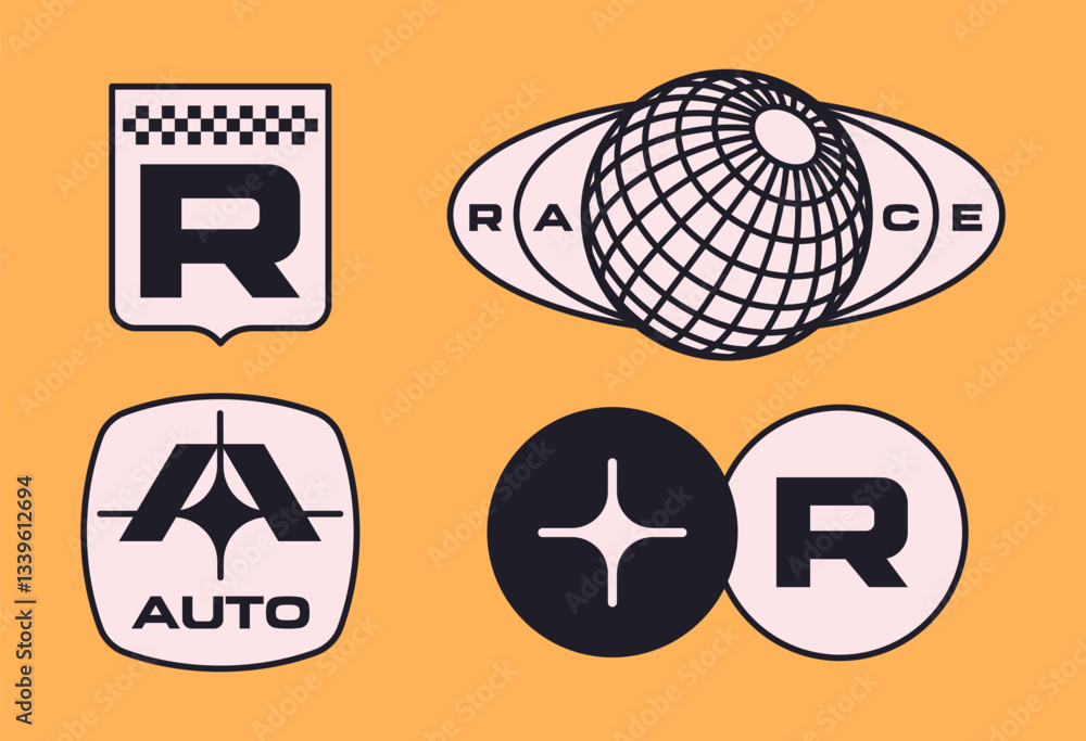 Poster Set streetwear auto racing logo ideas for a clothing brand ...