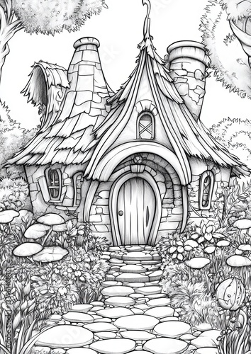 Wallpaper Mural Fantasy Fairy Homes Coloring Pages Torontodigital.ca