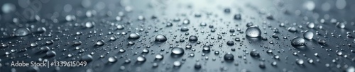 Wallpaper Mural Gray backdrop glistening with numerous water droplets, sharp focus, detail, water droplets, rain Torontodigital.ca