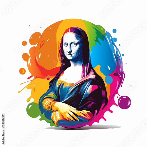 monalisa colourful paint