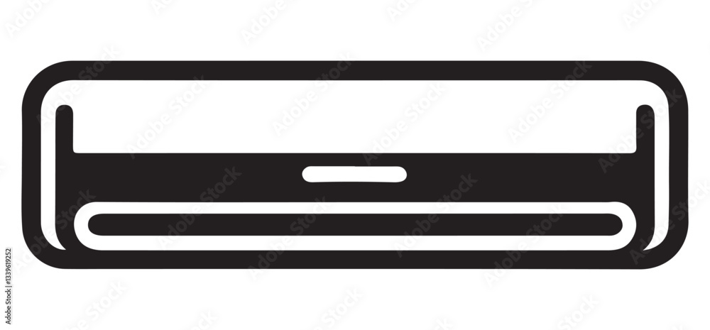 Modern Air Conditioner Silhouette Cooling System Appliance Design Vector Modern Air Conditioner Silhouette Cooling System Appliance Design Vector