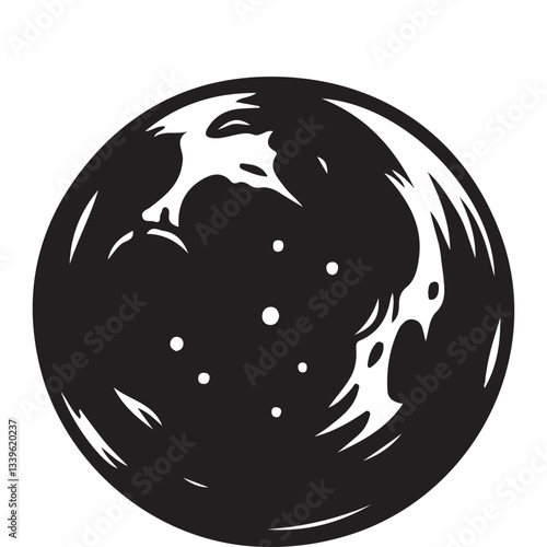 Ethereal moon with craters silhouette a stunning vector illustration design