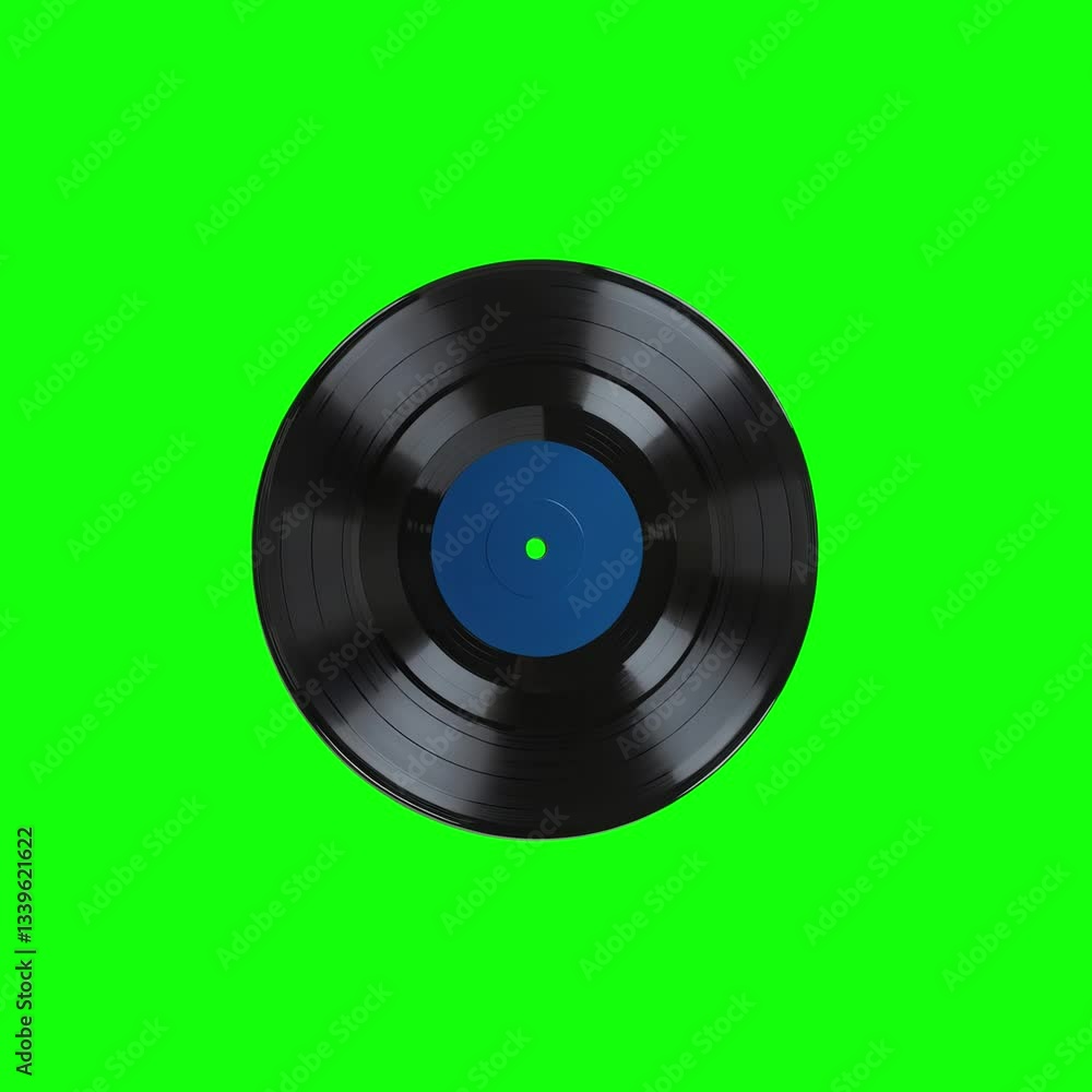 custom made wallpaper toronto digitalClassic vinyl record with a blue label on a vibrant green background.