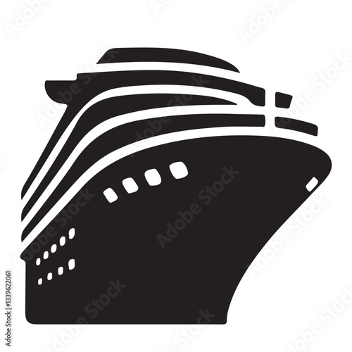 Large Cruise Ship Illustration for Luxury Travel Promotion Designs