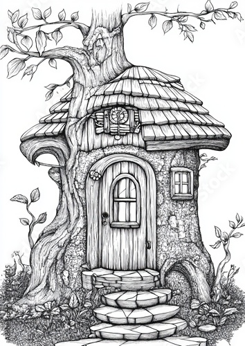 Wallpaper Mural Fantasy Fairy Homes Coloring Pages Torontodigital.ca