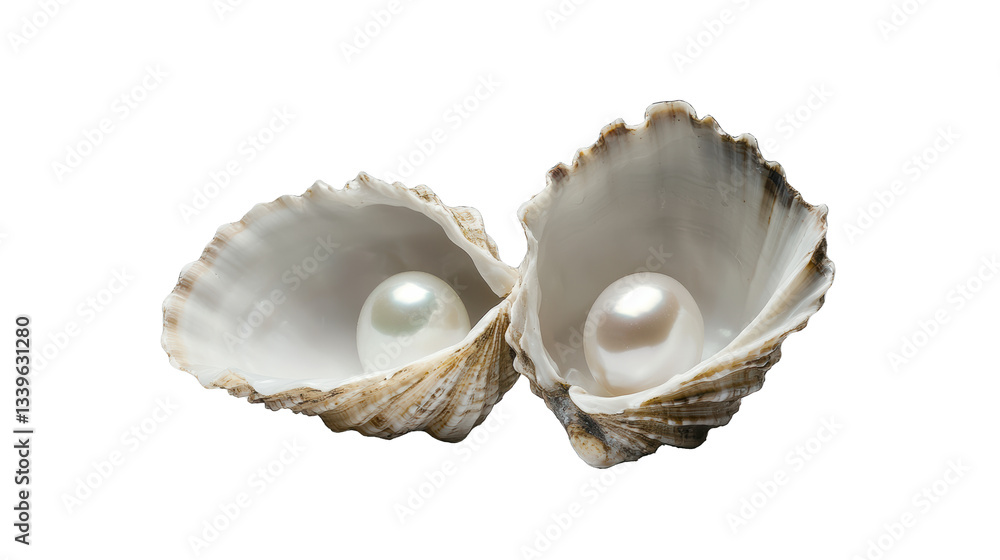Elegant Pearls Embraced by Open Oyster Shells on a Serene Background, Showcasing Nature's Simple Beauty and Craftsmanship Generative AI Elegant Pearls Embraced by Open Oyster Shells on a Serene Background, Showcasing Nature's Simple Beauty and Craftsmanship Generative AI