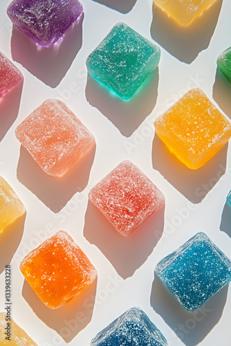 Medical cannabis CBD-infused rainbow gummy candy edibles