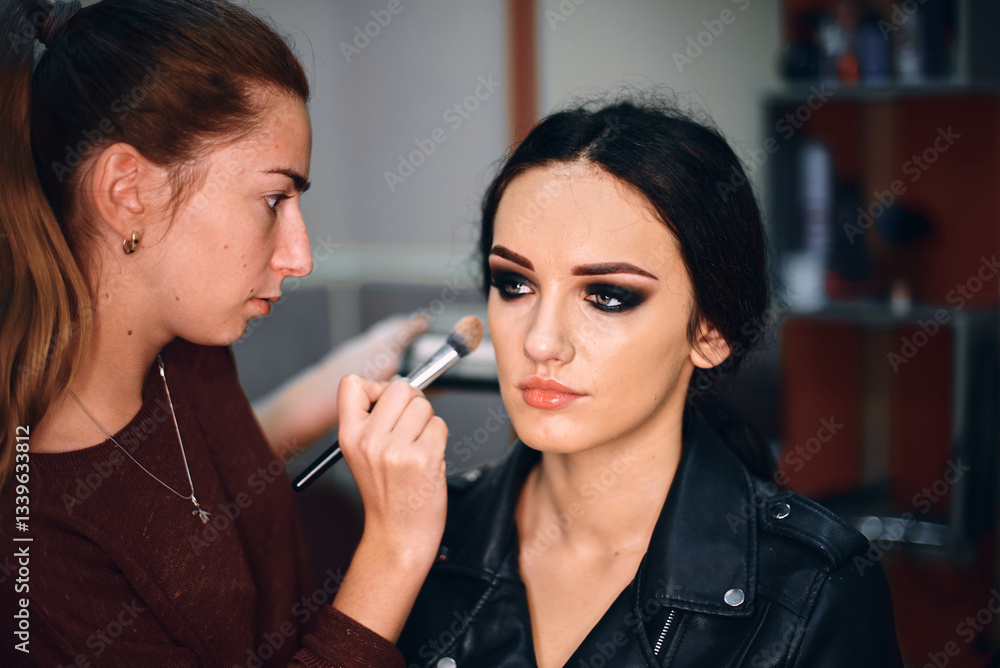 Professional Makeup Artist Creating a Bold Look Professional Makeup Artist Creating a Bold Look