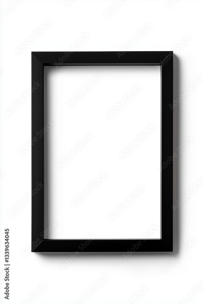Modern black-bordered rectangle frame isolated on a white background Modern black-bordered rectangle frame isolated on a white background