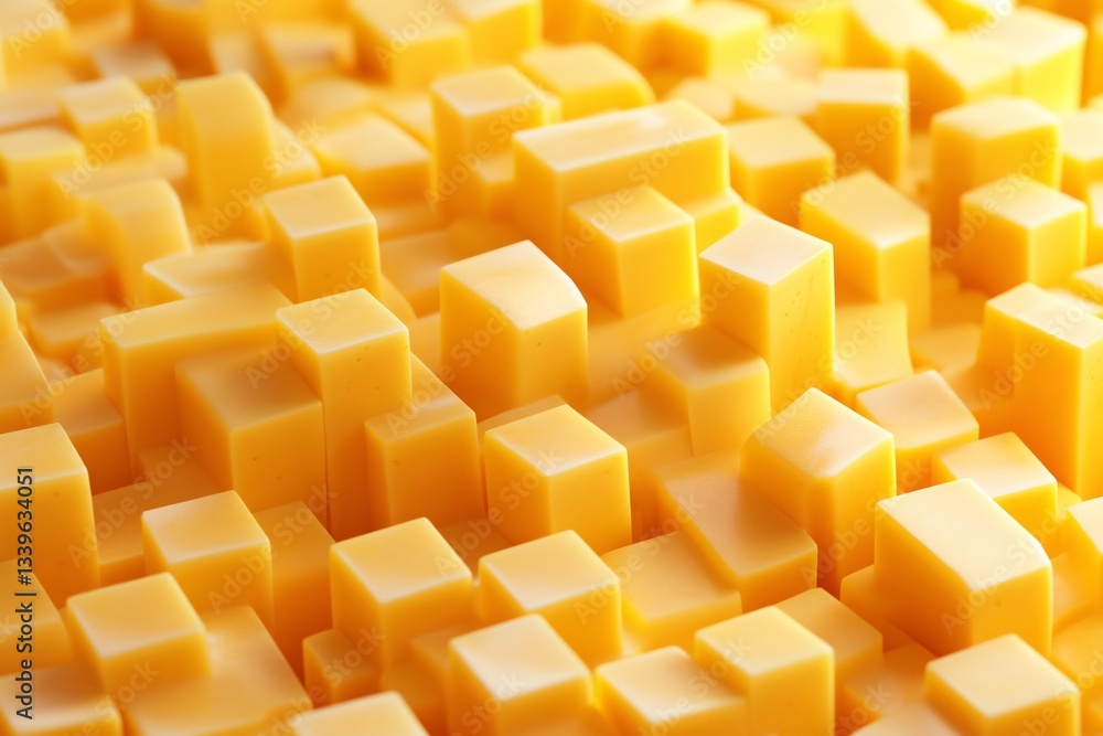 Clean Presentation of Cheese Cubes in Rows Clean Presentation of Cheese Cubes in Rows