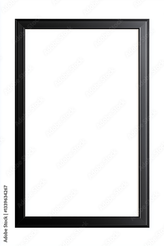Modern black-bordered rectangle frame isolated on a white background Modern black-bordered rectangle frame isolated on a white background