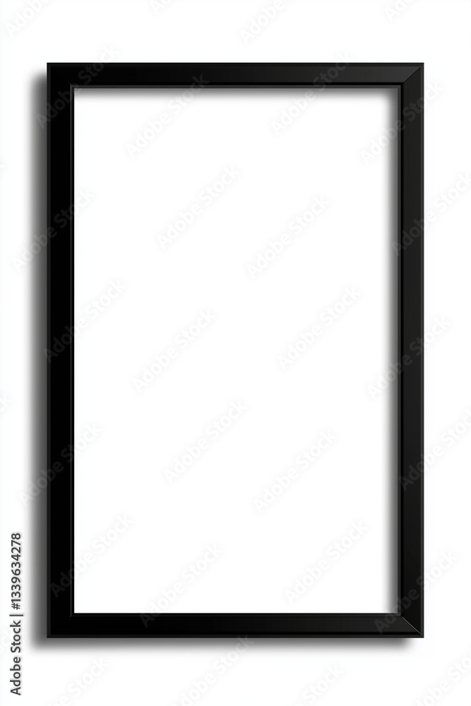 Modern black-bordered rectangle frame isolated on a white background Modern black-bordered rectangle frame isolated on a white background