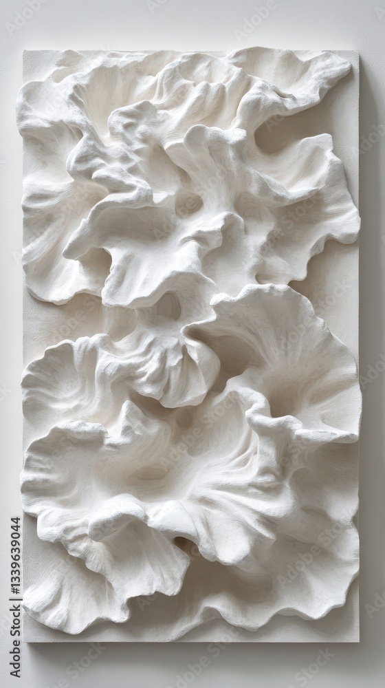Fototapeta premium A Detailed Close Up of Abstract White Relief Artwork