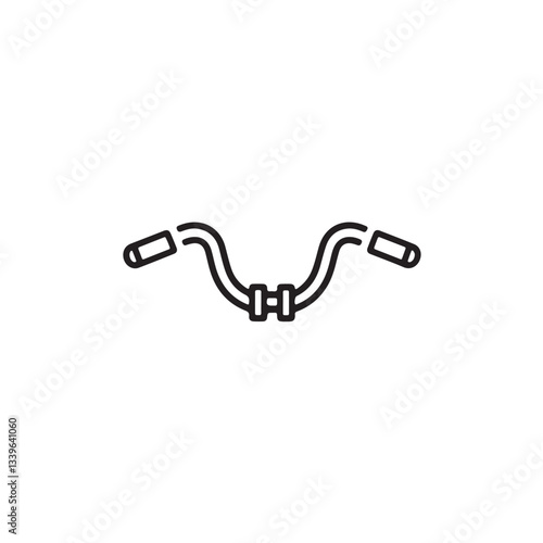 Motorbike Classic Handlebar Minimal Line Art Icon, Vector