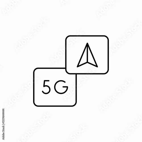 5g speed location icon sign vector