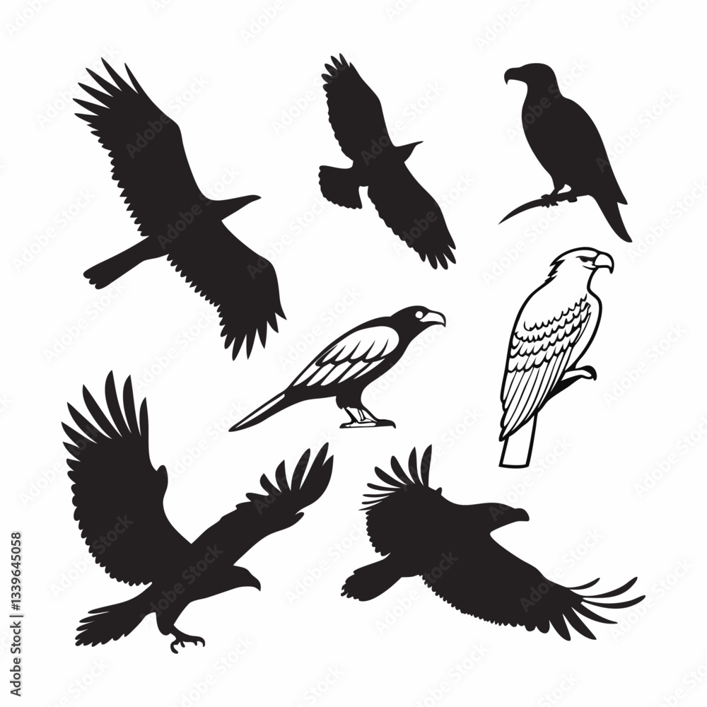 Obraz premium Birds silhouette bundle vector design