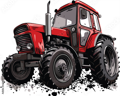 illustration of tractor vector 