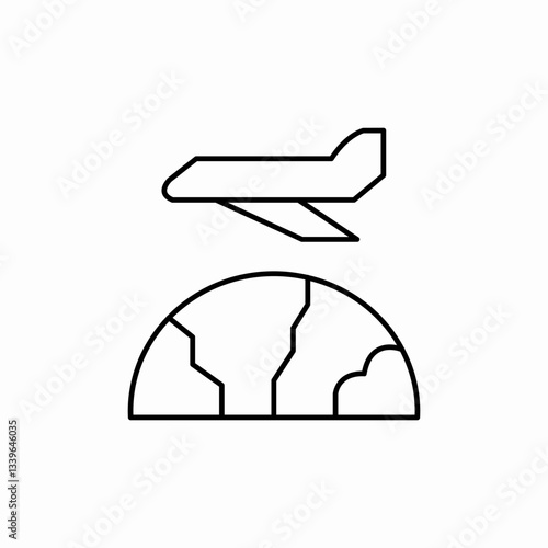 earth flight icon sign vector