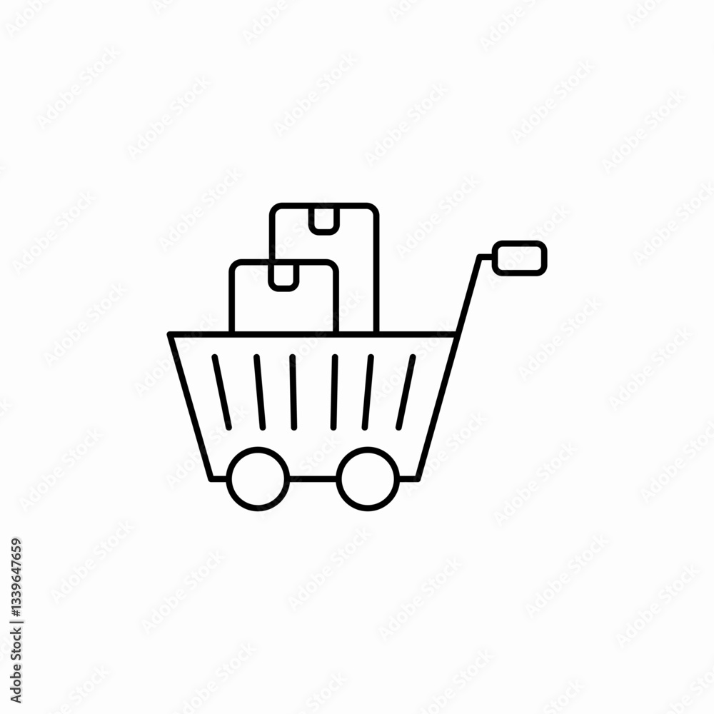 package trolley carry icon sign vector package trolley carry icon sign vector