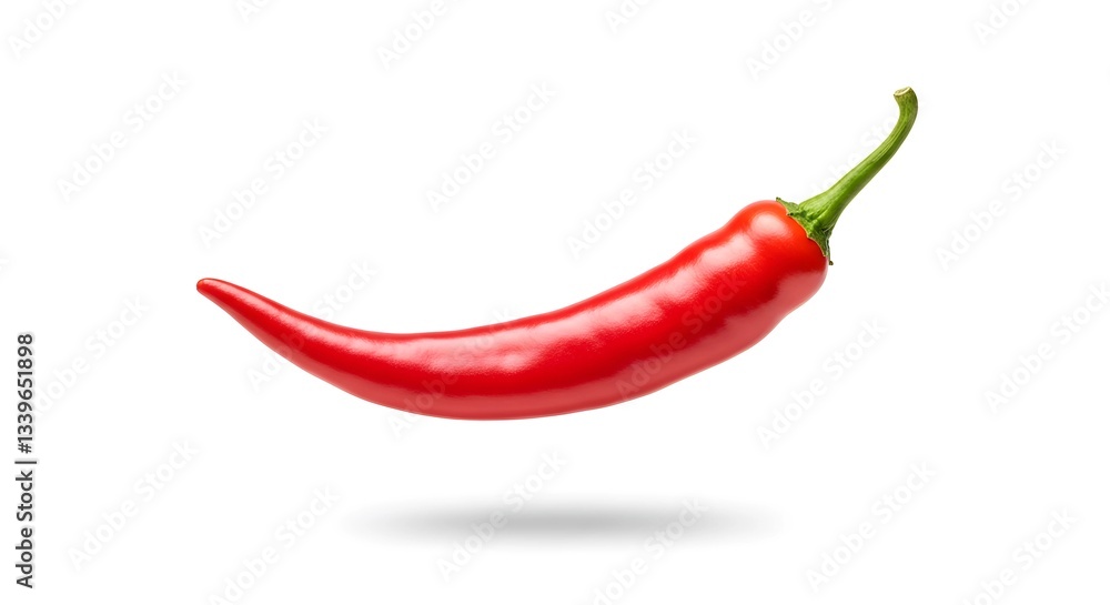 flying red chili pepper isolated on white background flying red chili pepper isolated on white background