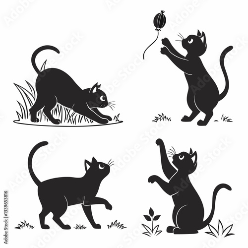 Cat silhouette bundle vector design