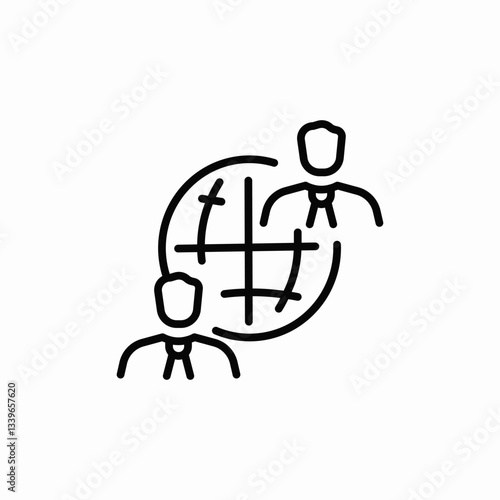 global business network icon sign vector