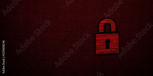 Rotes Vorhängeschloss-Symbol auf dunklem Hintergrund – Symbol für Cybersicherheit und Datenschutz