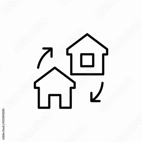 home transfer icon sign vector