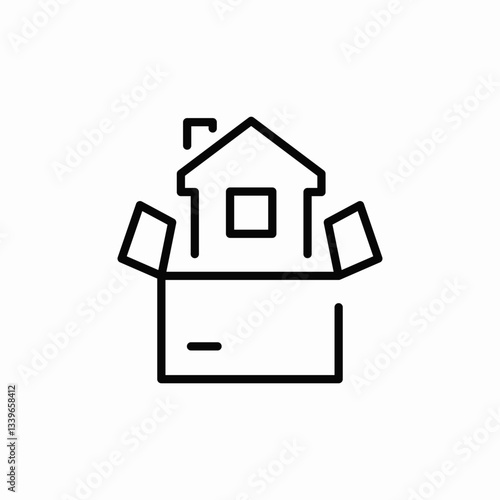 house moving unbox icon sign vector