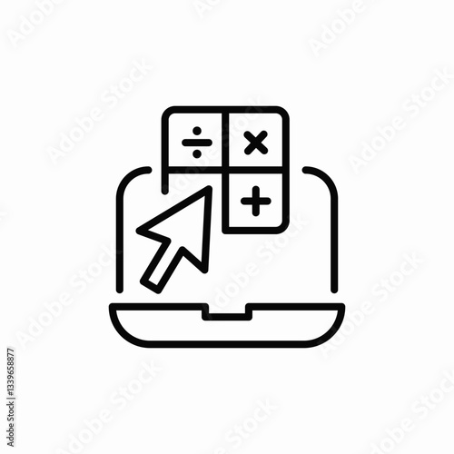 laptop calculations icon sign vector