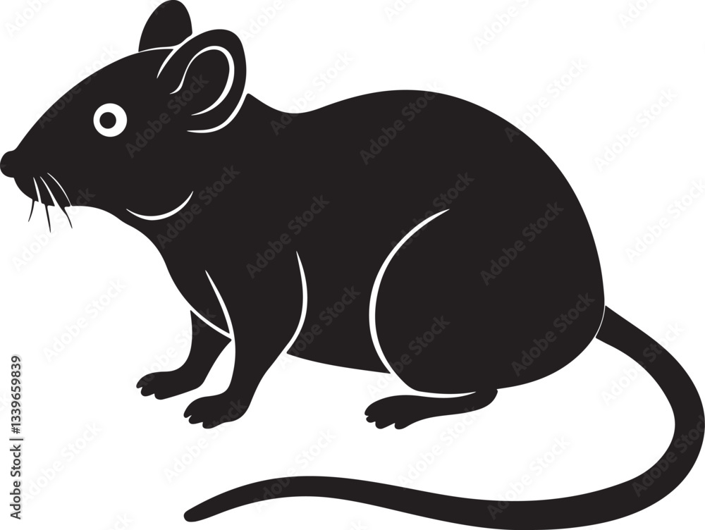 Obraz premium Isolated mouse silhouette vector 11