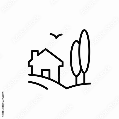 rural house icon sign vector