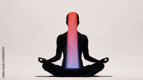 Silhouette Meditation with Vivid Aura Light
