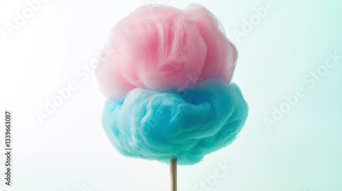 Pink and blue cotton candy forming a delicious swirling sugary confection