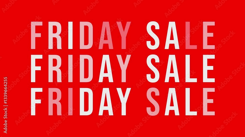 Neon flashing friday sale sign on a bright red background Neon flashing friday sale sign on a bright red background