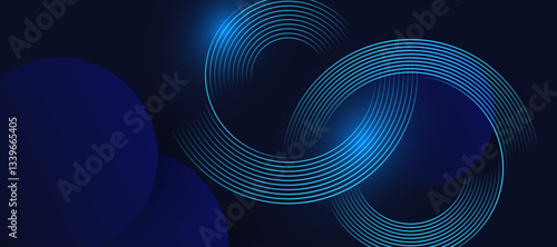 Abstract blue modern background with. Dynamic geometric shapes. Vector illustration.