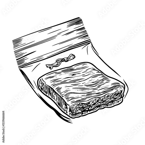 Engraved illustration of a vintage chocolate bar design in premium hand-drawn style showcasing deliciousness