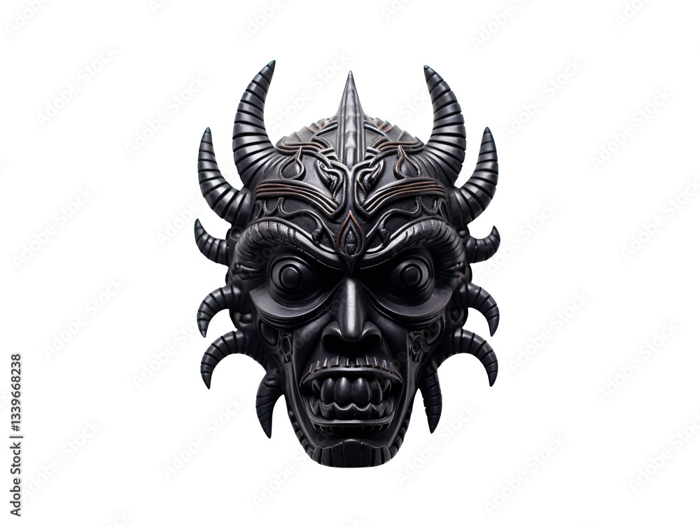 a black mask with horns a black mask with horns