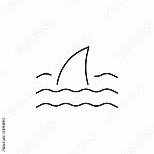 shark sea icon sign vector