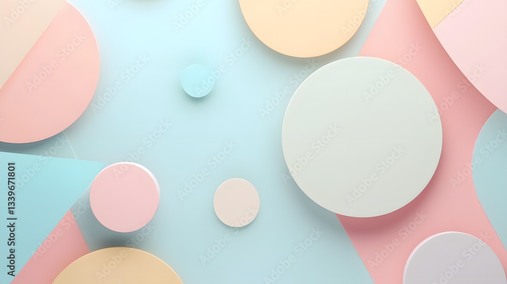 Pastel Circles and Geometric Shapes Abstract Design Pastel Circles and Geometric Shapes Abstract Design