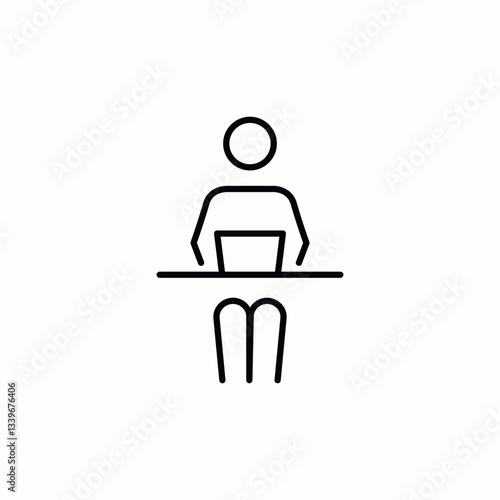 desk chair icon sign vector