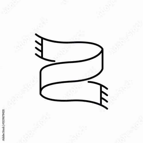 wavy scarf icon sign vector